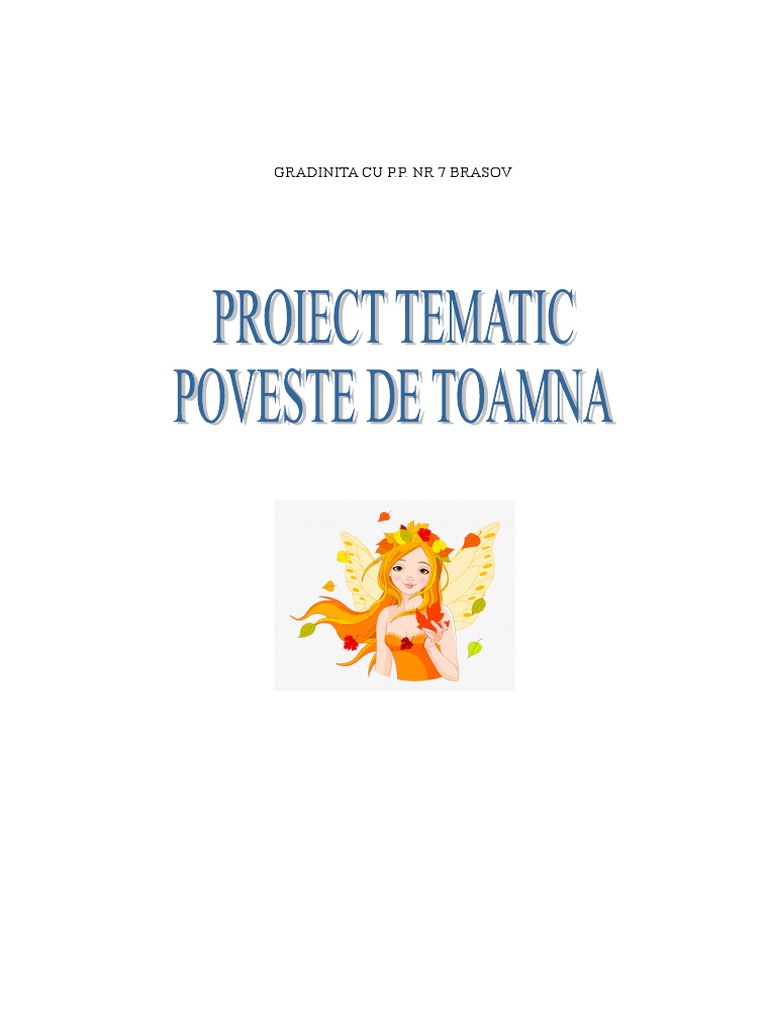 Proiect Tematic Poveste de Toamna | PDF