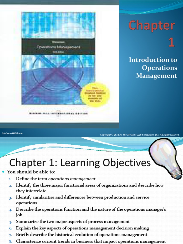 Chapter 01 Intro To Production and Operations Management | PDF ...