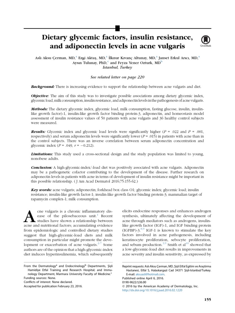 Dietary Glycemic Factors, Insulin Resistance, and Adiponectin Levels in ...