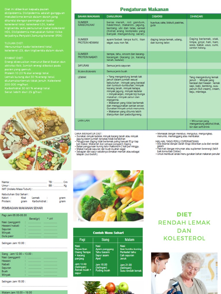 Menu Diet Rendah Lemak dan Kolesterol | PDF