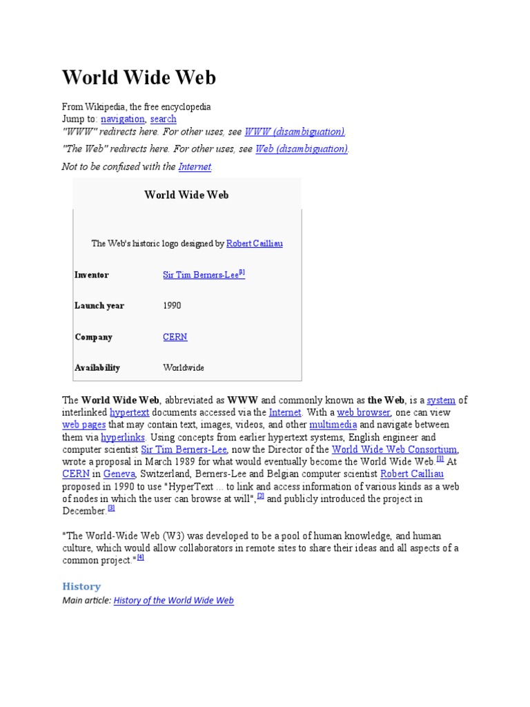 Overview of the World Wide Web | PDF | World Wide Web | Internet & Web