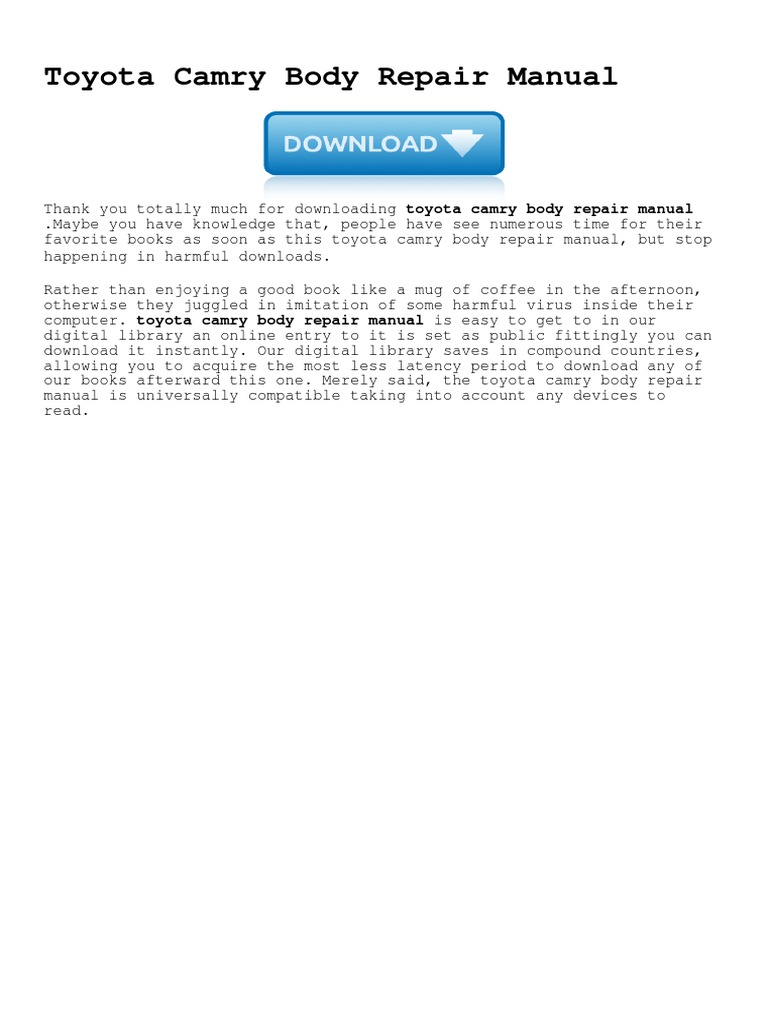 2017 TOYOTA CAMRY REPAIR MANUAL PDF intelligence overview