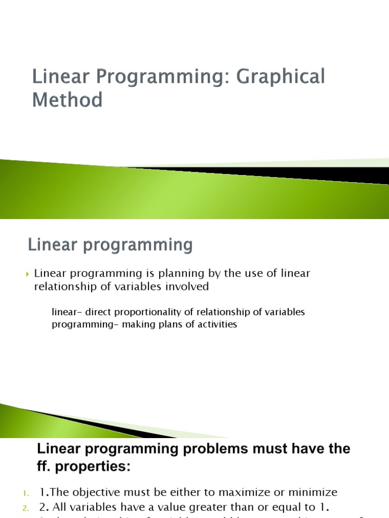 Graphical Method Linear Programming | PDF | Immanuel Kant ...