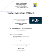 Portfolio in Work Immerssion