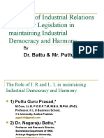 The Role of Industrial Relations and Labor Legislation in Maintaining Industrial Democracy and Harmony