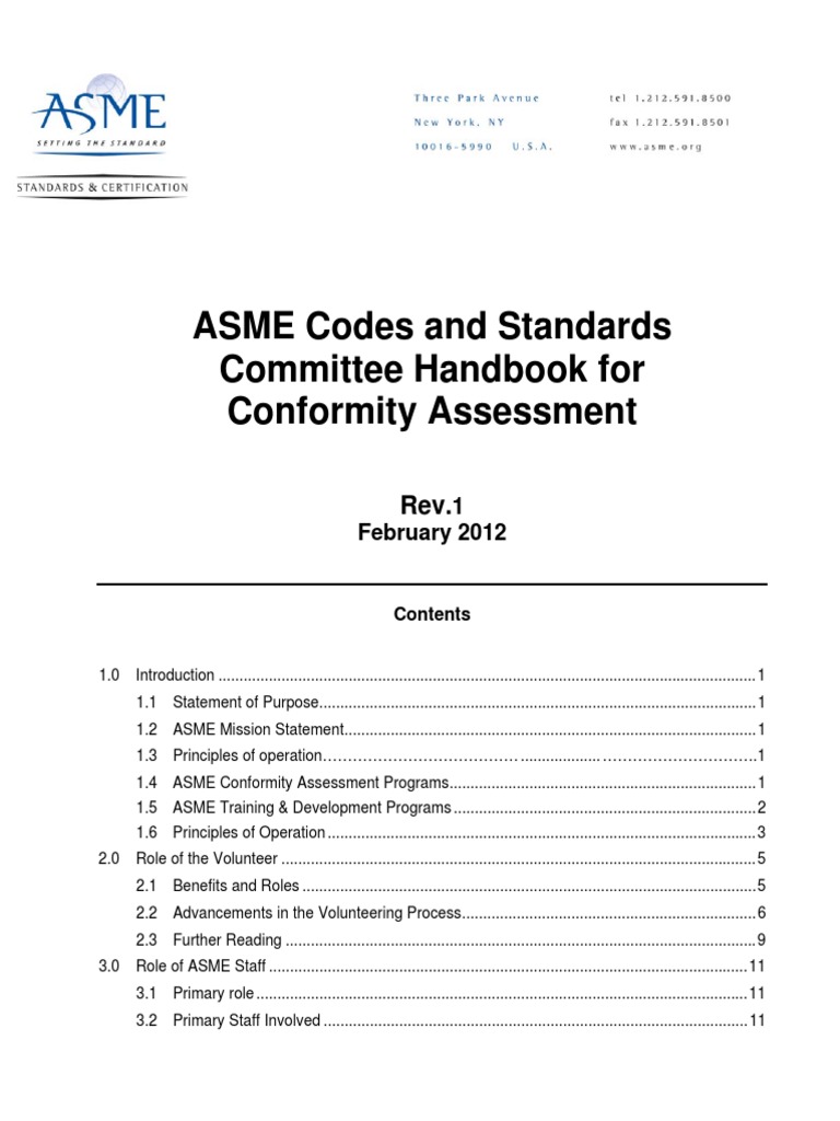 Asme Codes And Standards Committee Handbook For Standardization – TVMIVA