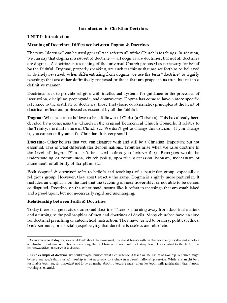 Introduction To Christian Doctrines - Class Notes | PDF | Christian ...
