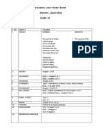 Syllabus For Half Yearly Examination Xi