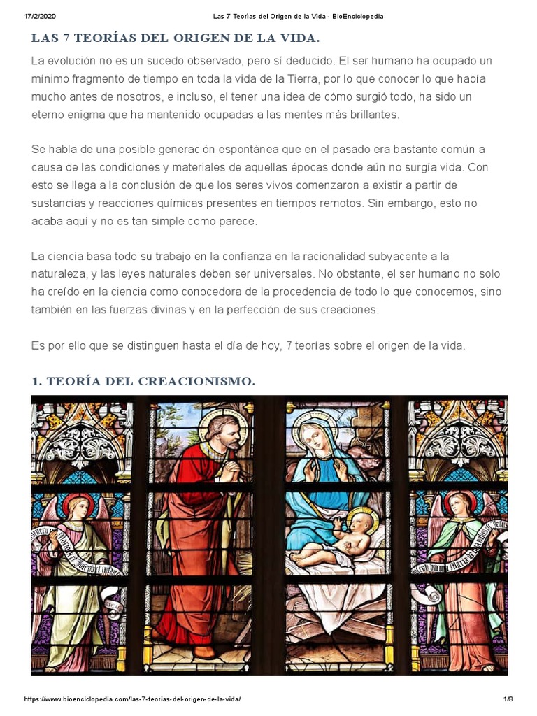 7 Teorías del Origen de la Vida | PDF | Abiogénesis | Vida