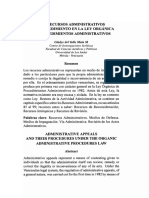 Los Recursos Administrativos y Su Procedimiento en La Ley Organica de Procedimientos Administrativos PDF