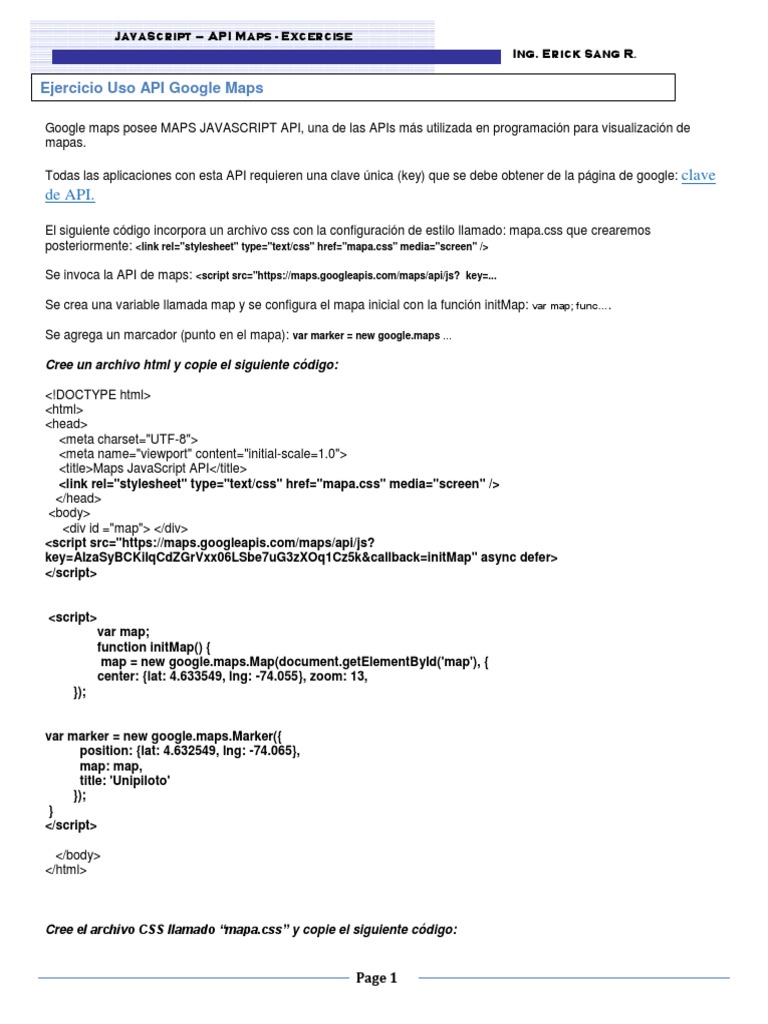 Inicialización de Google Maps API | PDF