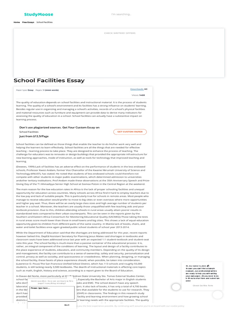 Thesis About Lack of School Facilities in The Philippines Essay Example ...
