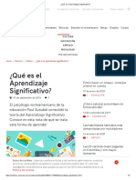 ¿Qué Es El Aprendizaje Significativo - PDF