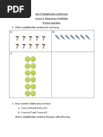 Using Arrays To Multiply Practice Questions