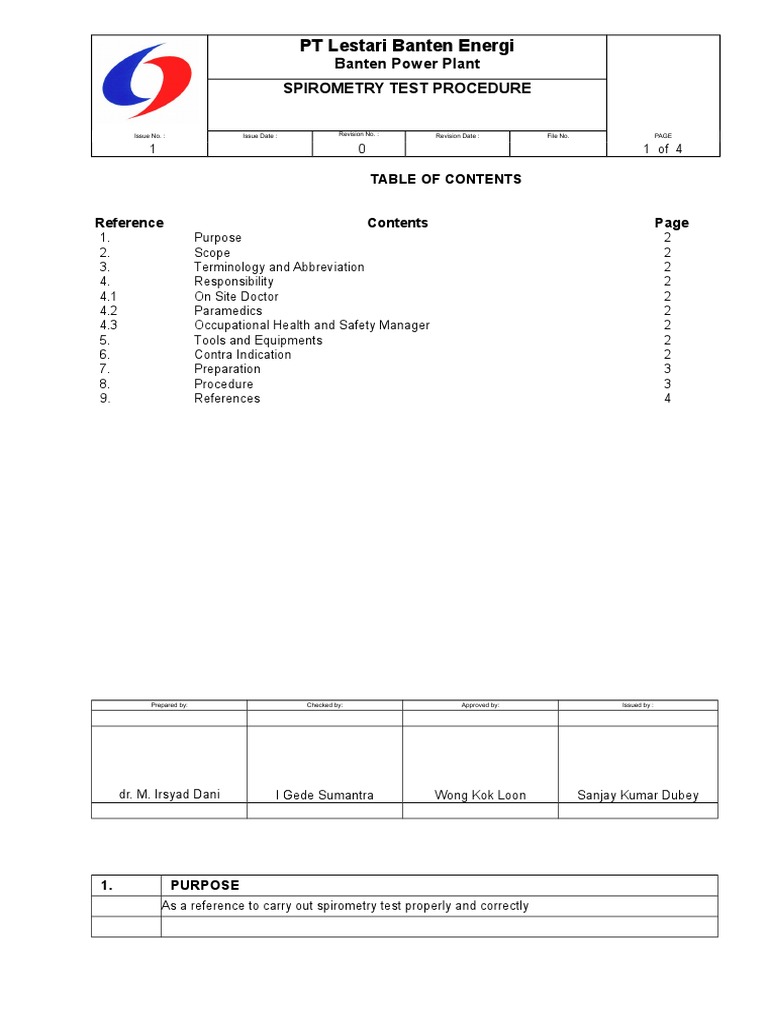Banten Power Plant Spirometry Guide | PDF | Pulmonology | Health Sciences