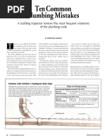 Ten Common Mistakes in Plumbing