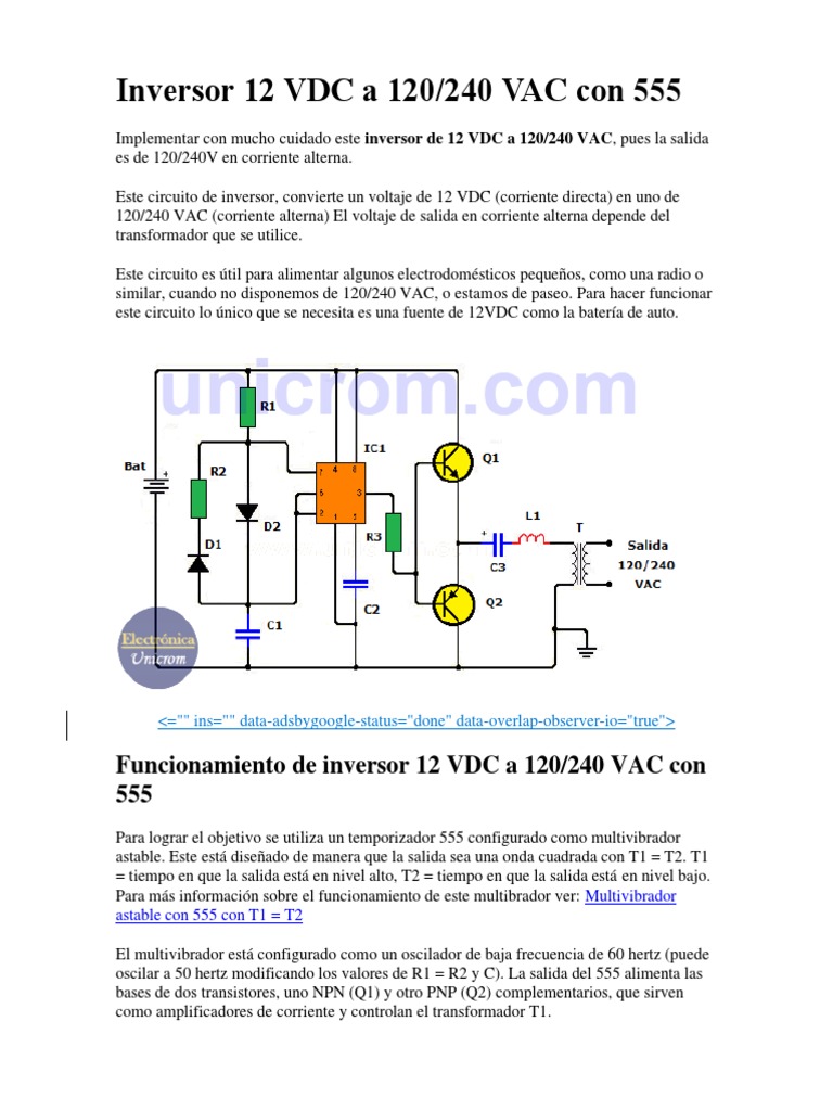 Inversor de 100w de 12V a 220V usando Transistor - DitecnoMakers