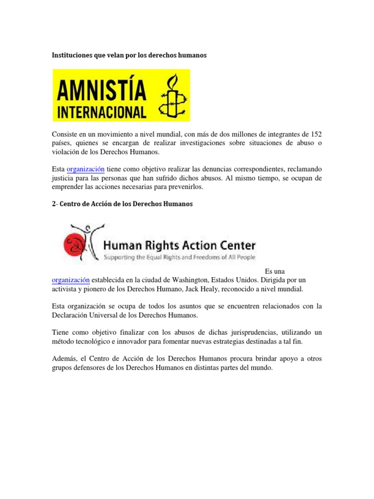 Instituciones que protegen derechos humanos | PDF | Unicef | Naciones ...