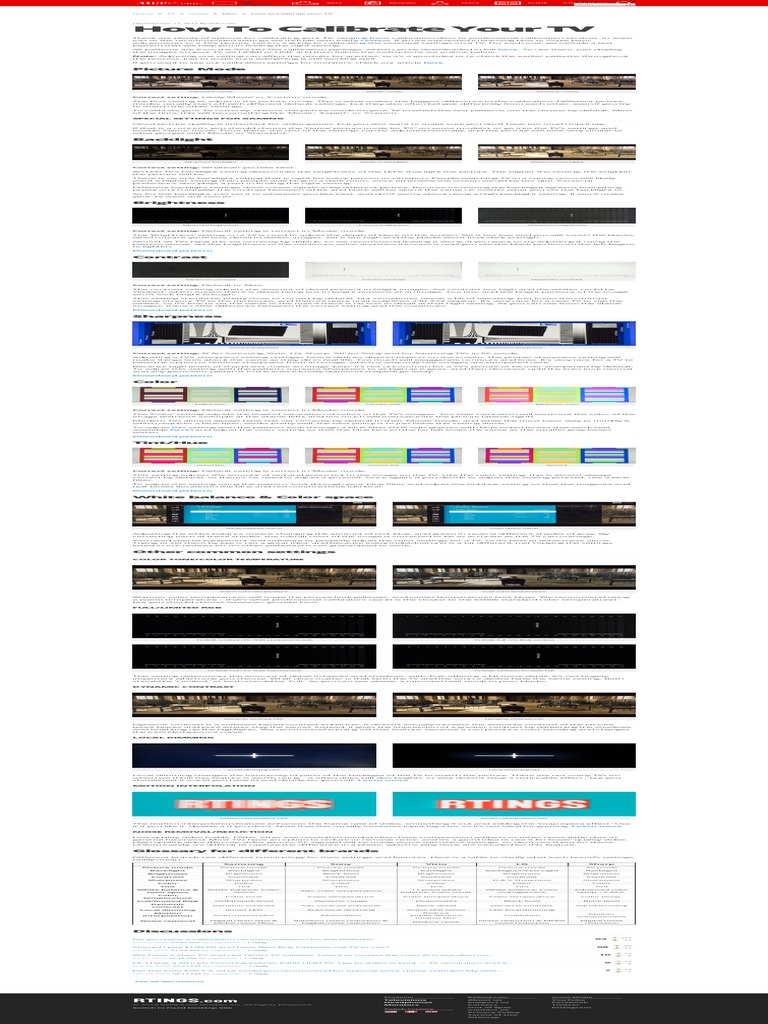 How To Calibrate Your TV PDF PDF Rgb Color Model Color Balance