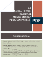 7.5 Integral Fungsi Rasional Menggunakan Pecahan Parsial