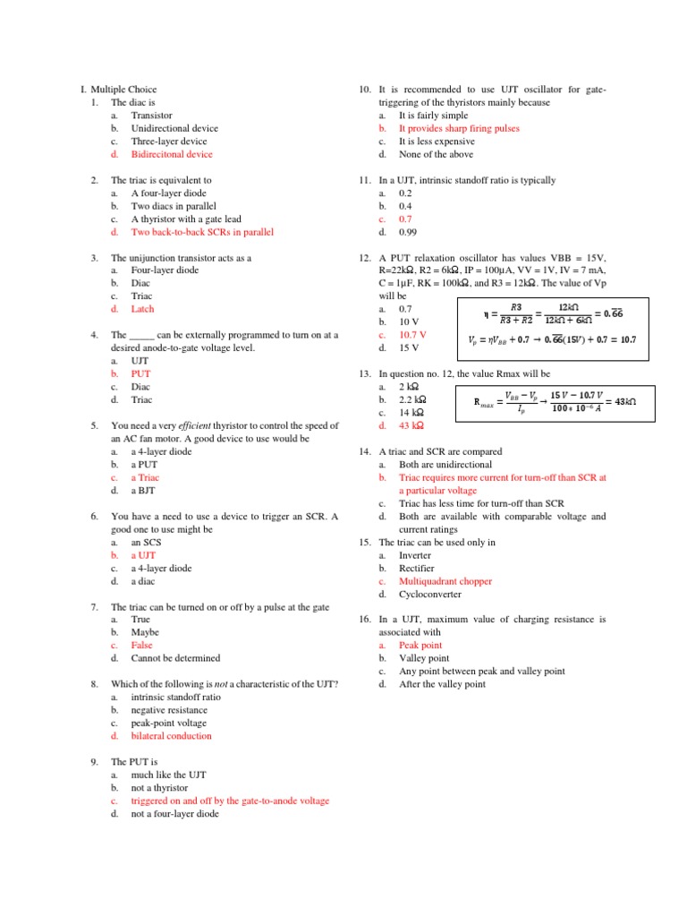 Electronics Industrial Problem Set | PDF | Power Engineering | Components
