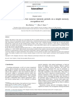 The Effect of High and Low Exercise Intensity On Memory Recognition Test