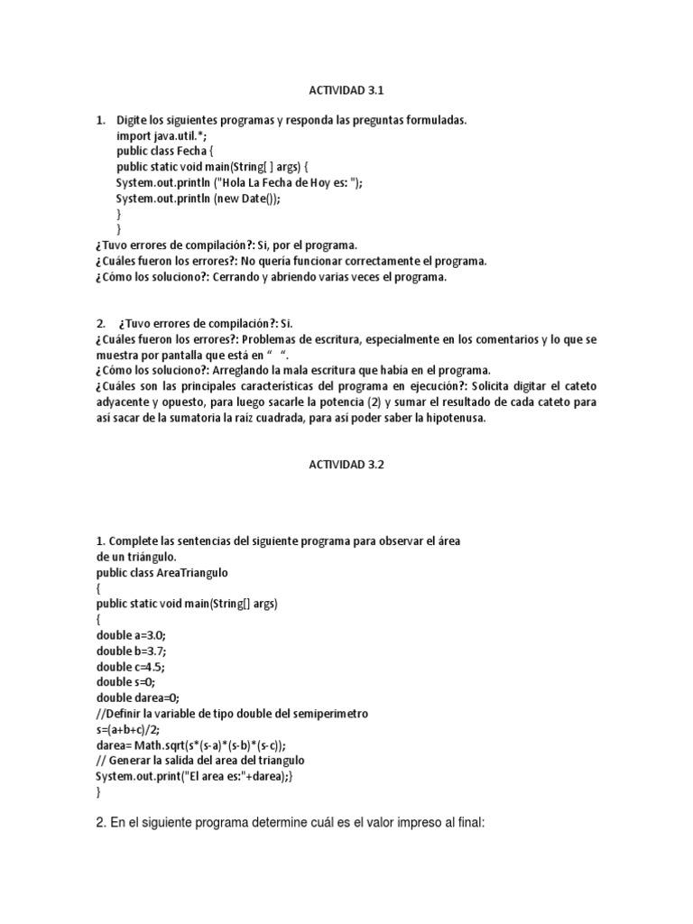 Actividad 3.1, 3.2 y 3.3 | PDF | Ingeniería de software | Áreas de ...