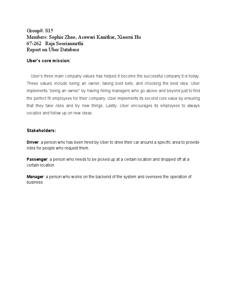Uber Database Design | PDF