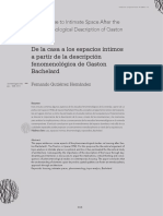 De La Casa A Ls Espacios Intimos A Partir de La Descripcion Fenomenologica de Gaston Bachelard PDF