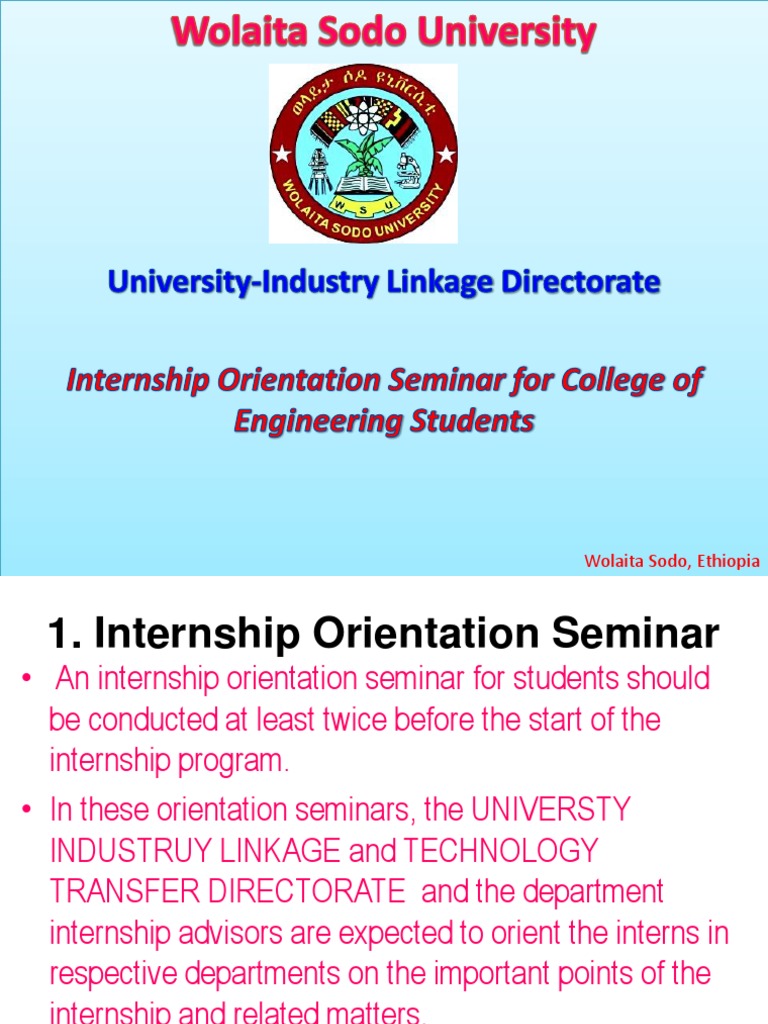 Internship Orientation Pdf Internship Job Hunting