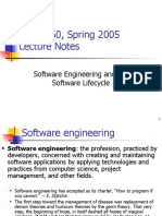 TCSS 360, Spring 2005 Lecture Notes: Software Engineering and The Software Lifecycle