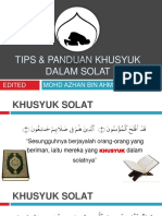 Tips Khusyuk Solat