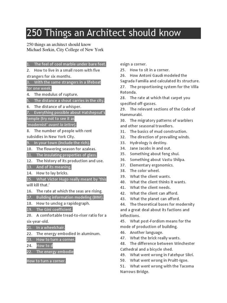 250 Things An Architect Should Know | PDF