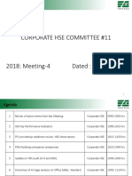 Corporate HSE (Meeting # 11) 18 -Jan 2019