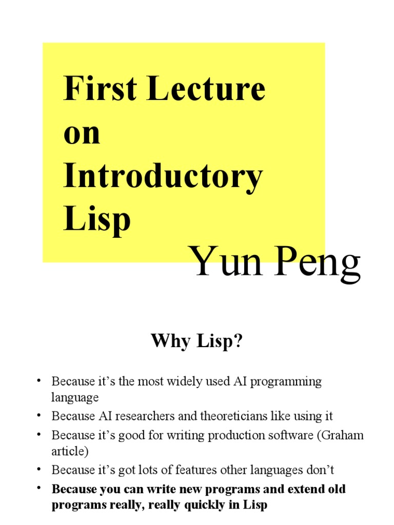 Introduction to Lisp Programming | PDF | Function (Mathematics ...