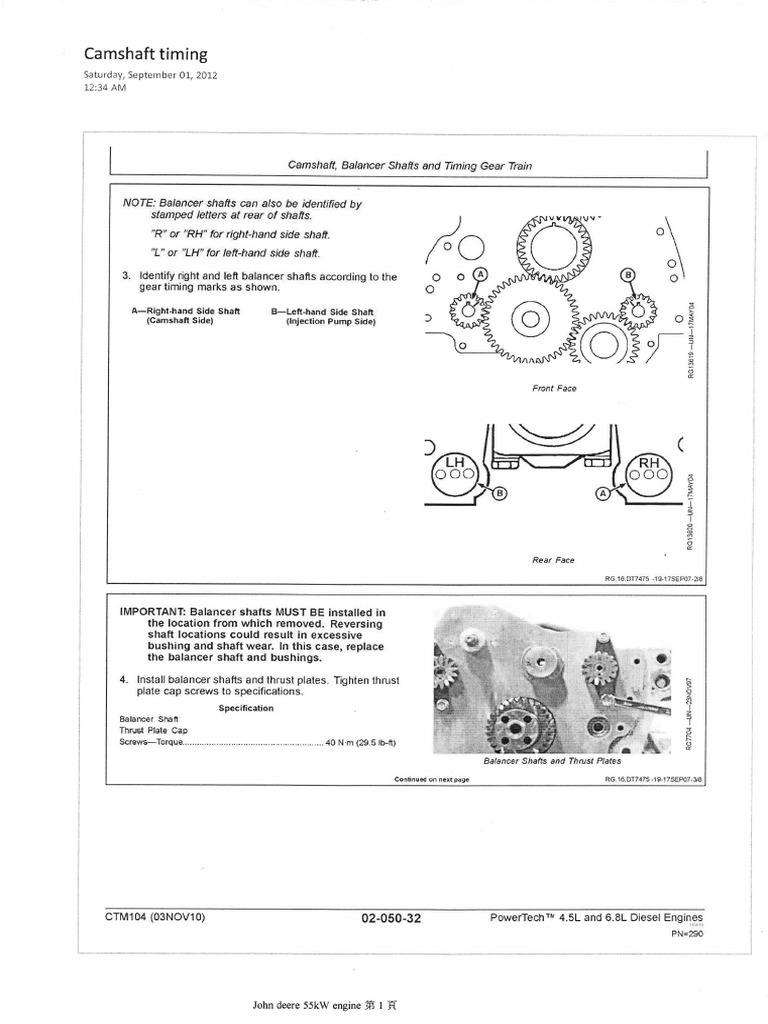 John Deere 4045T Camshaft Timing PDF