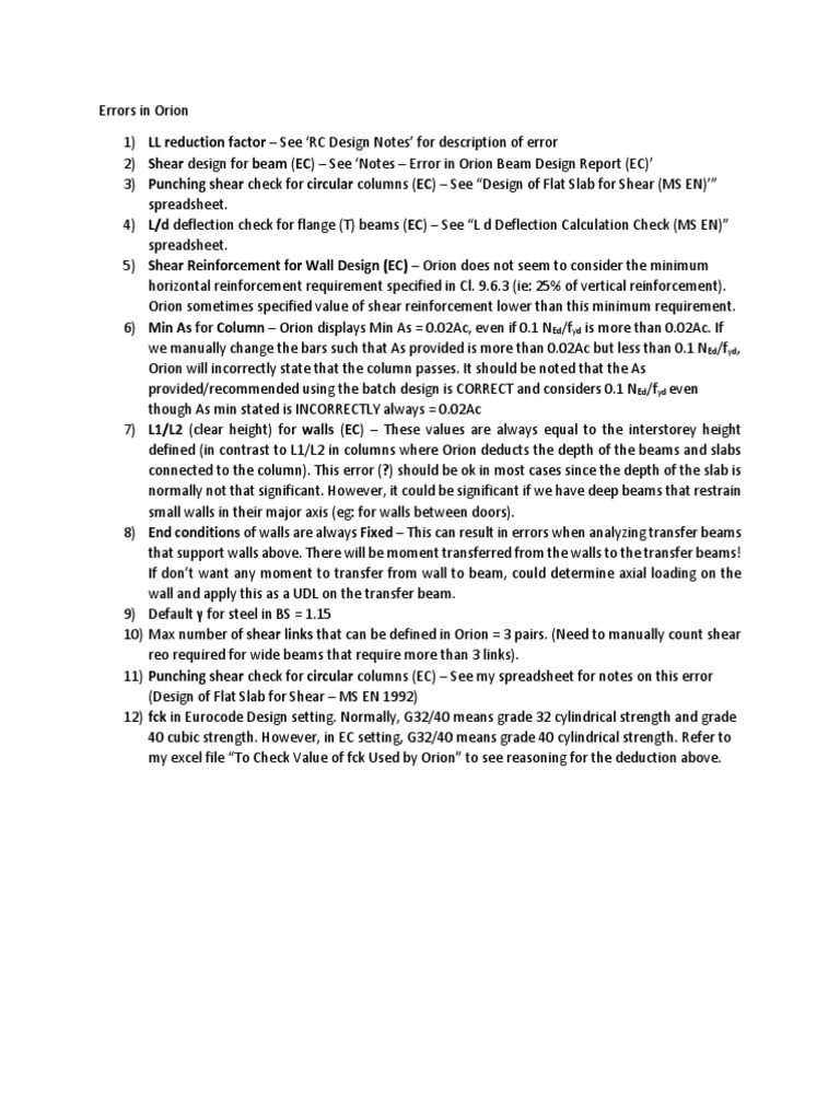 Orion Design Errors and Corrections | PDF