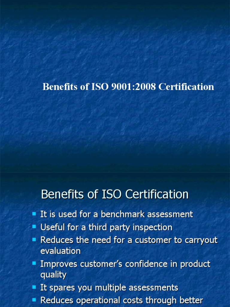 Benefits of ISO 9001:2008 Certification | PDF | Technology & Engineering