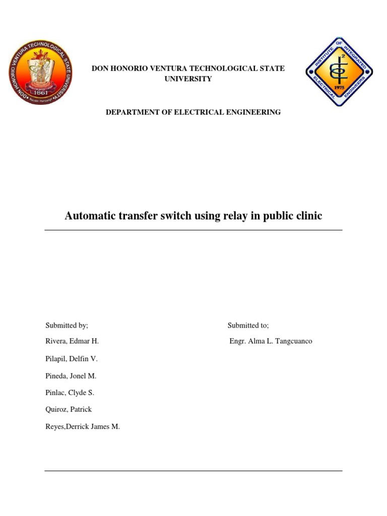 Automatic Transfer Switch Using Relay in Public Clinic | PDF ...