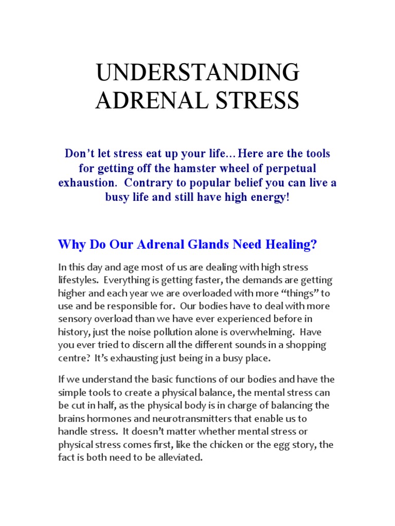 Understanding Adrenal Stress | PDF | Stress (Biology) | Adrenal Gland