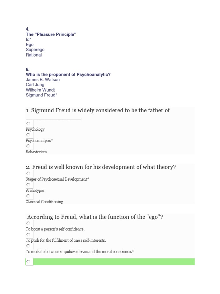 Exam Ideas In Social Science Id Psychoanalysis