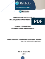 Universidade Estácio de Sá - Resenha Crítica Fundam Gerenciamento de Projetos