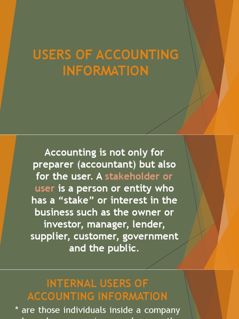 Lesson 3 Users of Accounting Information PDF