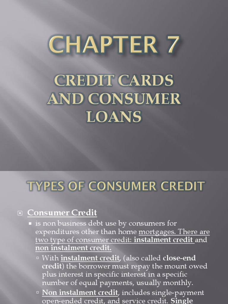 Chapter 7 Credit Cards and Consumer Loans 1 Semi Final 5 | PDF