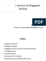 Customer Service of Singapore Airlines