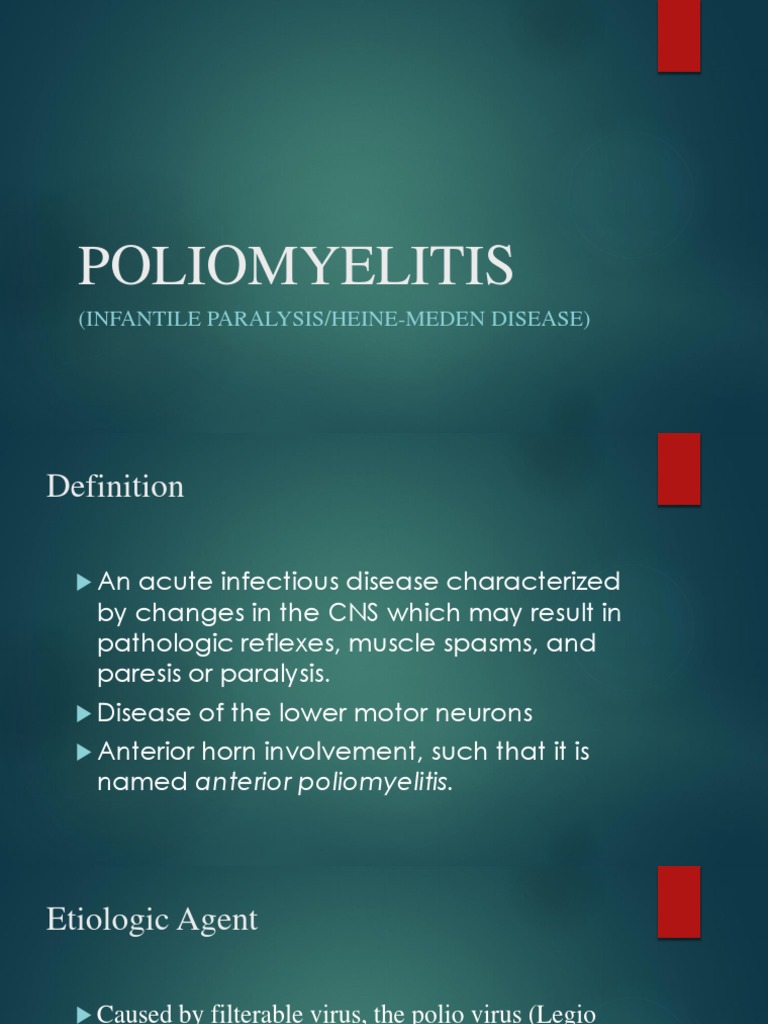 POLIOMYELITIS PDF Health Sciences Nervous System