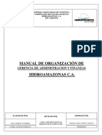 Manual de Organización Gerencia Administración y Finanzas Hidroamazonas