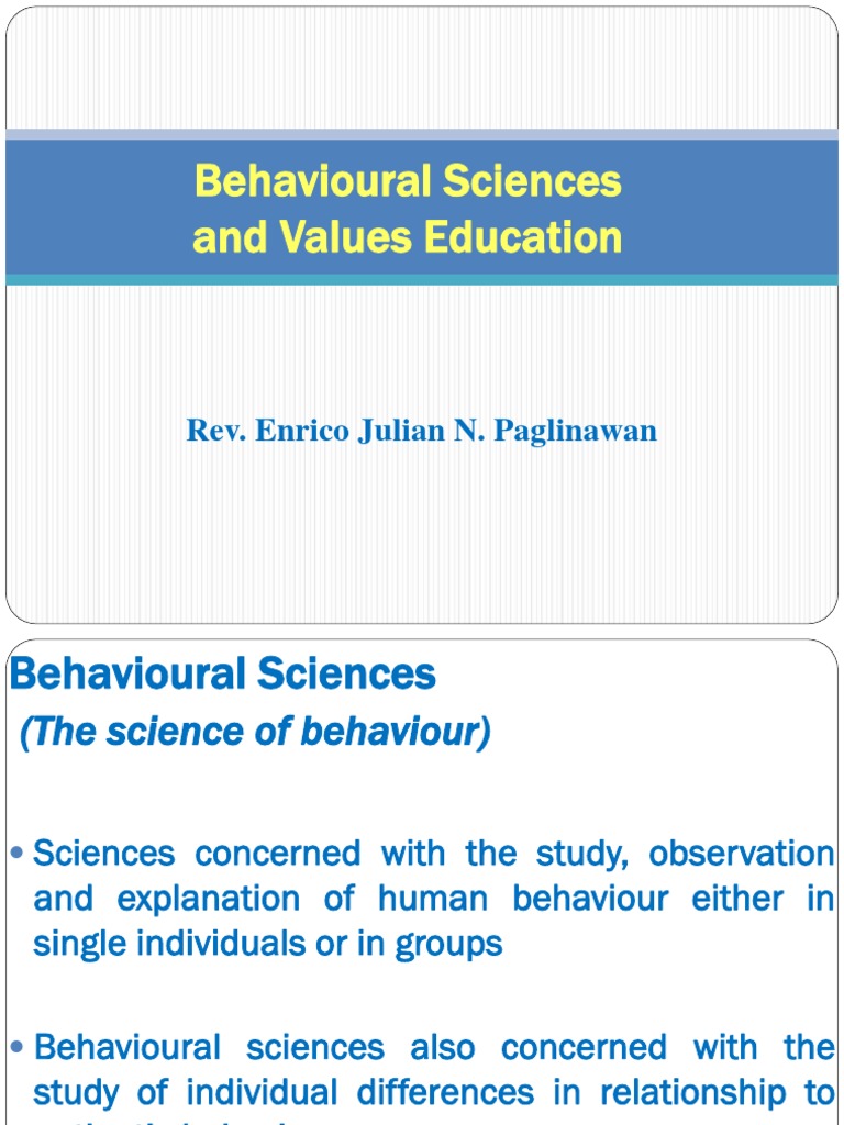 Overview of Behavioral Sciences | PDF | Self-Improvement | Science ...
