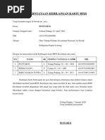 Surat Pernyataan Kehilangan Kartu Bpjs