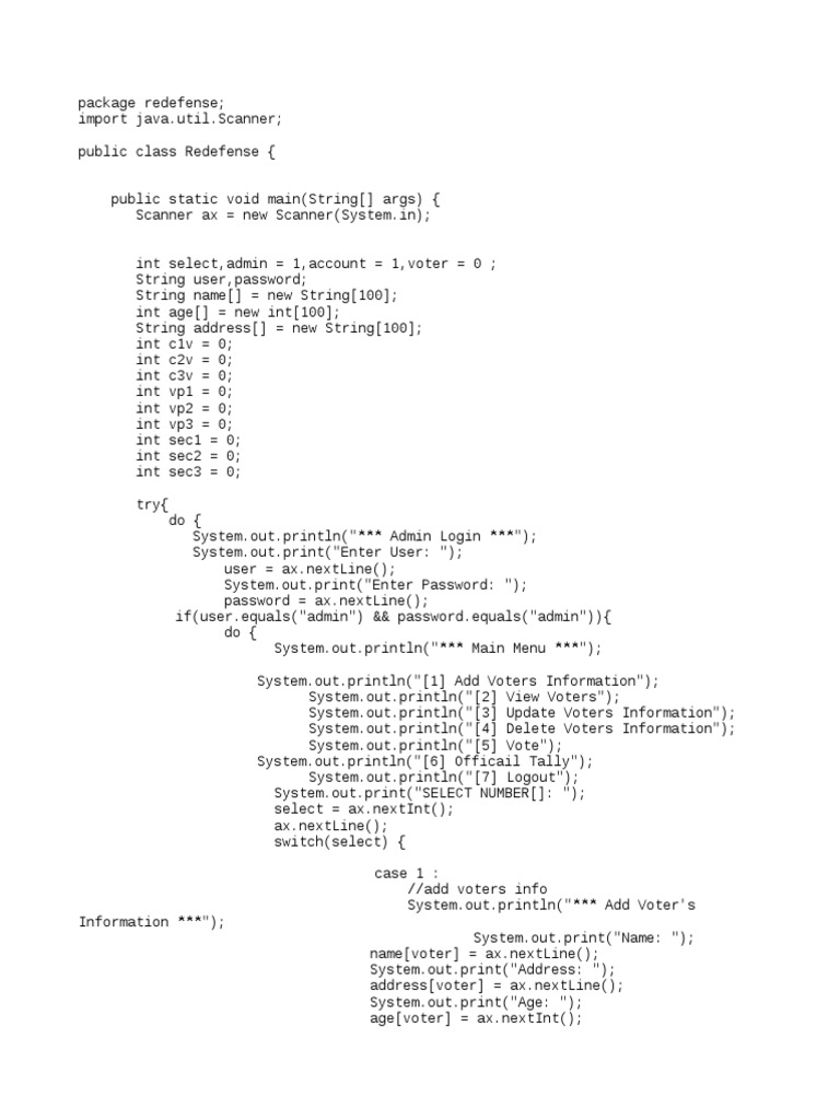Voter Management System in Java | PDF